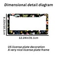 thumbnail image 2 of Colored flowers Aluminium license plate frame The USA Automotive Standard attachment 2 holes and screws size 12X6 inches, 2 of 5