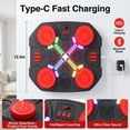 thumbnail image 3 of OLGEO Music Boxing Machine, Bluetooth Wall-Mounted Punching Target with LED Lights, 3 Modes & 14 Levels, Includes Gloves for Kids, 3 of 7