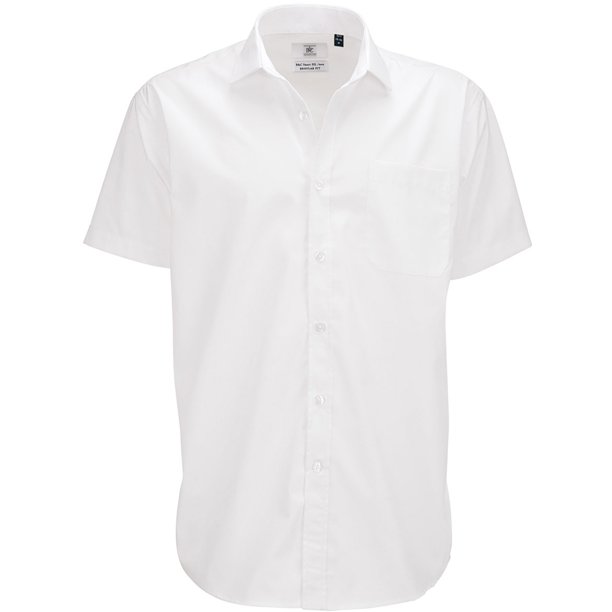 B&C - Camisa de manga corta Modelo Smart (Tallas grandes) para Hombre Caballero - Fiesta/Trabajo/Eventos importantes (Blanco)
