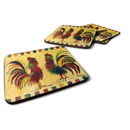 

Carolines Treasures 8062FC Bird - Rooster Foam Coaster Set of 4 3 1/2 x 3 1/2 multicolor