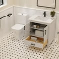 thumbnail image 5 of Ayna Decors Rooh 30 in White Bathroom Vanity Set with White Quartz Countertop | Ceramic Sink | 2 Soft Closing Doors | 1 Full Extention Soft Close Drawer | Black Hardware, 5 of 10