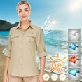 thumbnail image 2 of POENTAB Long Sleeve Casual Shirts for Women Button Down Quick Dry Hiking Fishing Work Shirt UPF 50+ UV Sun Protection Summer Fall Tops, 2 of 7