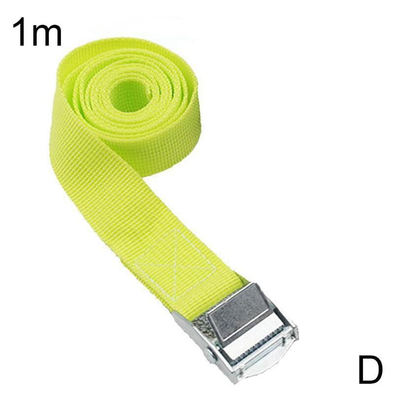 FLLXSMFC Tow Rope 2M Yellow Black Red Blue Elasticity Strap Binding Cargo Rope Car Motorcycle Bike With Metal Buckle Tow Rope Strong Ratchet Belt For Luggage Bag