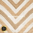 thumbnail image 3 of DN HANDICRAFT Indian Handmade Brown with White Border Design Natural Fiber Rectangle Jute Area Rug (5x8 Sq Feet), 3 of 4