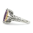 thumbnail image 3 of 925 Sterling Silver With Real 14kt Amethyst Ring Size: 6; for Adults and Teens; for Women and Men, 3 of 6