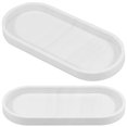 thumbnail image 6 of Dznils Silicone Bathroom Accessory Tray Countertop Organizer, 10", White, 2 Pack, 6 of 11
