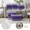 thumbnail image 6 of Purple Ombre Stripe Outdoor Waterproof Pillow Covers, Farmhouse Striped Gradient Decorative Square Throw Pillowcase Sofa Cushion Sham for Patio/Couch/Chair, 24"x24" 2 Pack, 6 of 8