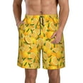 thumbnail image 2 of Uemuo Yellow Limes Pattern Men's Swim Trunks Hawaiian Beach Bathing Suit Swimsuits Beach Quick-Dry Shorts with Pockets-3X-Large, 2 of 9