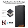 thumbnail image 2 of Funda Tipo Cartera de Cuero Sintético para Samsung Galaxy A15 Bloqueo RFID, con Ranuras para Tarjetas y Bolsillo para Efectivo, Cierre Magnético Fuerte Negro, 2 of 6