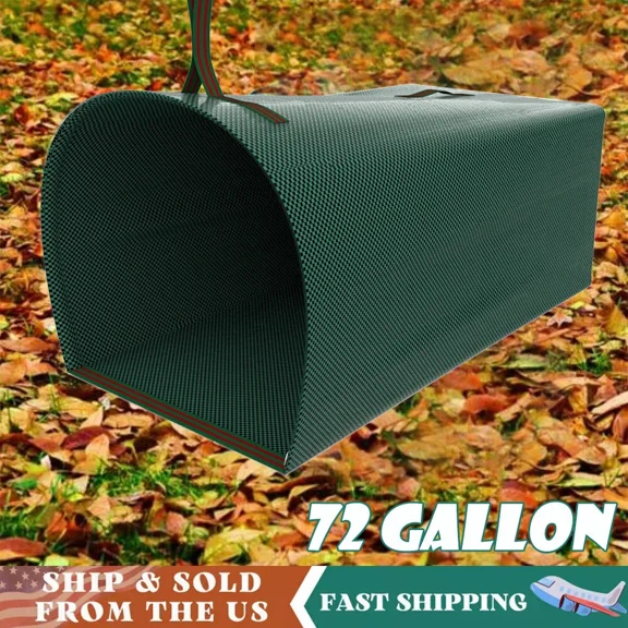 72 Gallon Reusable Lawn Garden Waste Bag Yard Leaf Collapsible Trash Can Handled