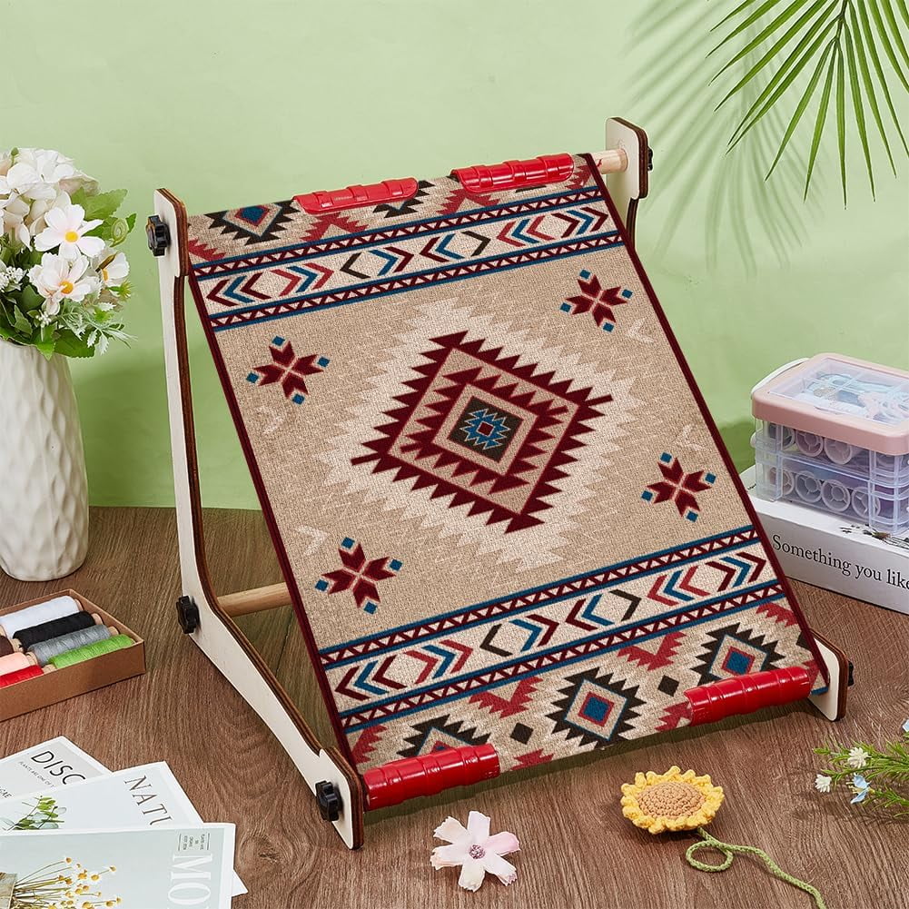 Embroidery Table Stand Wooden Stitch Hoop Stand Embroidery Frame Stands Hoop Holder with Sturdy Wooden Base for Home Needlework
