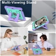 thumbnail image 6 of Case For iPad mini 6 2021 / mini 2024,Anti Drop Silicone+PC Layer Protective Case Hidden Large Bracket ,Shoulder Strap, Heavy Duty Shockproof Three Proof Tablet Protective Case,Purple, 6 of 7