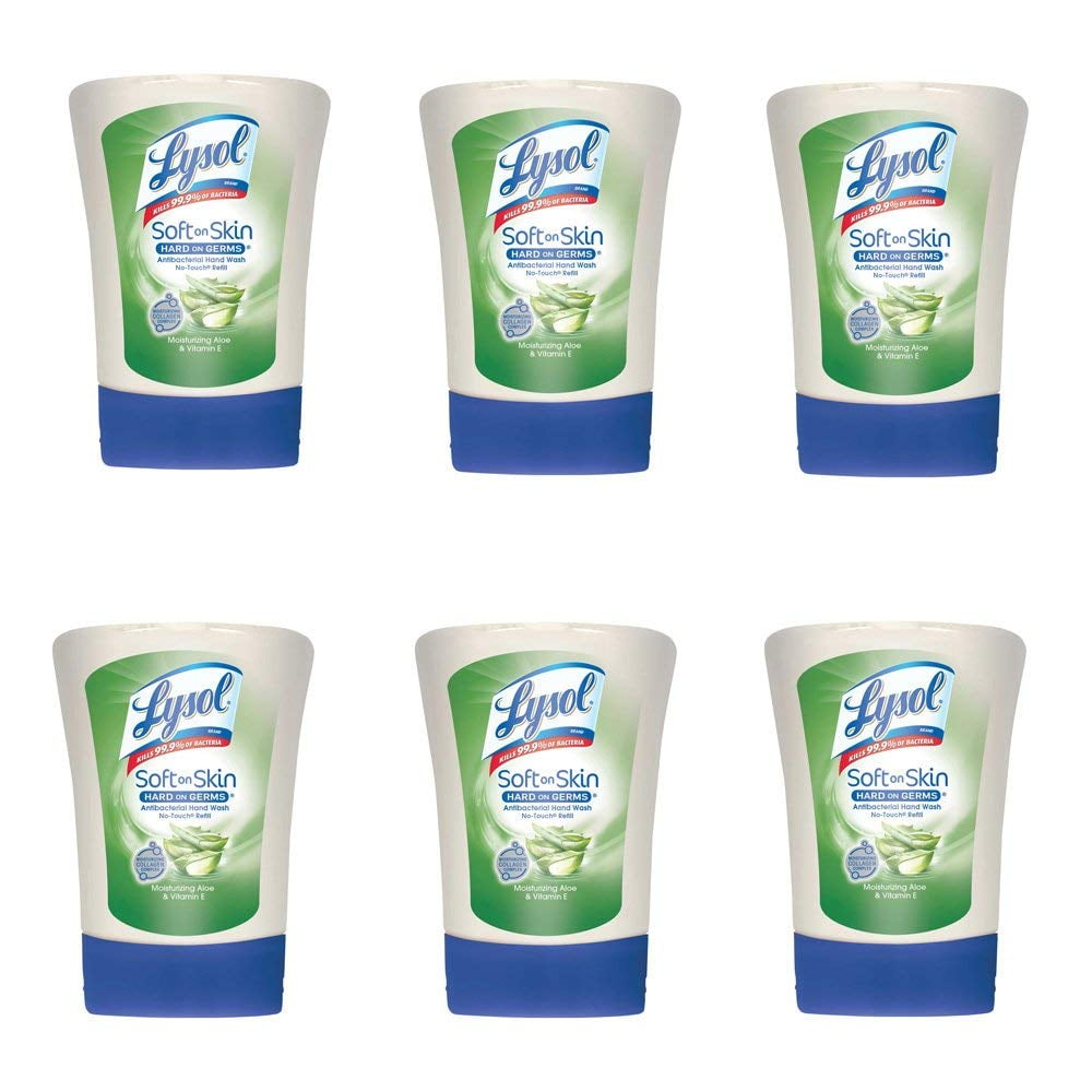 Lysol NoTouch Antibacterial Hand Soap Refill Aloe Vera Net Wt. 8.5 OZ (251 mL) (Pack of 6