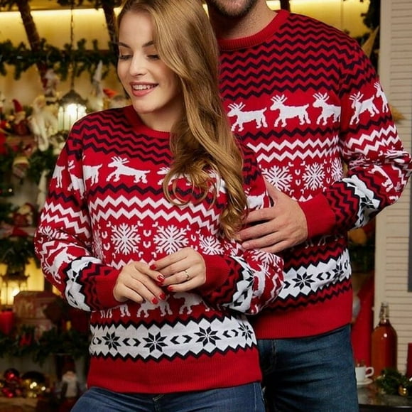2022 New Winter Christmas Jumpers for Women Men Warm Thick Mom Dad Couple Matching Outfits Casual Soft Clothes Sweaters Knitwear
