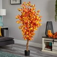 thumbnail image 4 of Nearly Natural 5ft. Ficus Artificial Tree in Black Plastic Pot, 4 of 5