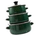 thumbnail image 4 of Siruishop 3 Pieces Enamel Stockpot with Lid Slow Cooker for Restaurant Wedding Kitchen green, 4 of 8