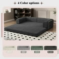 thumbnail image 6 of Convertible Corduroy Sleeper Sofa Bed, Folding Mattress Couch with Fixed-Shape Frame, 3 Seater Fold Out King Size Futon, No Assembly Floor Couch for Living Room Dorm Studio, Black, 6 of 6