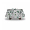 thumbnail image 4 of Forest Ottoman Cover, Scandinavian Trees Leaves, 2 Piece Slipcover Set with Ruffle Skirt for Square Round Cube Footstool Decorative Home Accent, Standard Size, Green and Multicolor, by Ambesonne, 4 of 5