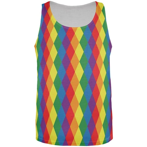 LGBT Jester Gay Pride Parade Costume All Over Mens Tank Top Multi 2XL