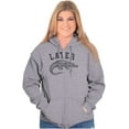 thumbnail image 4 of Funny Later Alligator Animal Pun Unisex Fleece Graphic Zip Up Hoodie Brisco Brands 2X, 4 of 6