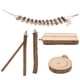 thumbnail image 4 of Juego de 5 perchas de madera para pájaros, plataforma de molienda para loros con columpio, accesorios para jaulas de pájaros., 4 of 14