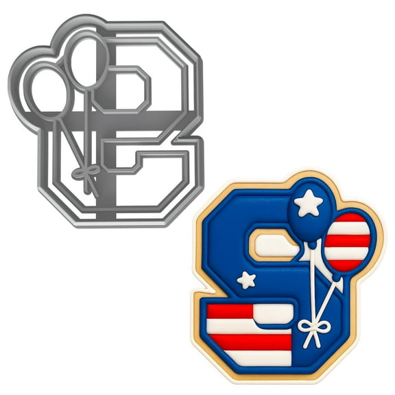 Number 9 with Balloons Cookie Cutter 4x3.63" for Baking & Fondant Clay Gifts