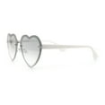 thumbnail image 6 of Womens Retro Luxe Hippie Rimless Heart Shape Metal Rim Sunglasses Silver White - Silver Mirror, 6 of 8