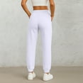 thumbnail image 4 of Womens Baggy Wide Leg Sweatpants Drawstring Waist High Waisted Fashion Y2K Lounge Pants with Pockets White 2XL, 4 of 5