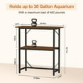 thumbnail image 4 of 10-30 Gallon Fish Tank Stand, 2-Tier Heavy Duty Aquarium Terrarium Shelf, Rustic Brown, 30" L x 11.8" W x 30.7" H, 4 of 16