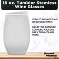 thumbnail image 3 of Tumbler Stemless Wine Glasses 16 oz. Set of 10, Bulk Pack - Perfect for Wine, Cocktails, Other Hot & Cold Beverages - White, 3 of 5