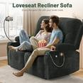 thumbnail image 5 of LOBERFVE Recliner Sofa, Double Reclining Loveseat, 2 Seater Sofa Home Theater Seating, Fabric Recliner Sofa Couches with Storage and Cup Holders, 5 of 7