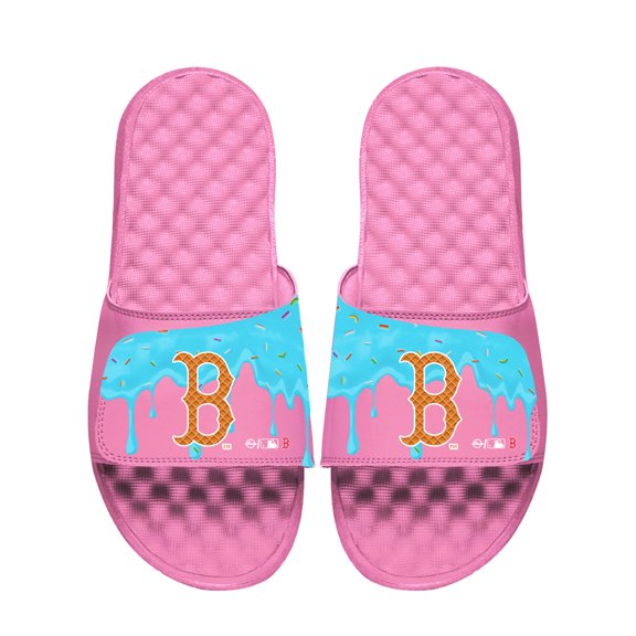 Youth ISlide Pink Boston Red Sox Ice Cream Drip Slide Sandals