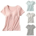thumbnail image 7 of Women's Comfortable Short Sleeve T-Shirt with Built-In Bra Support Soft Breathable Casual Top for Everyday Wear, 7 of 7