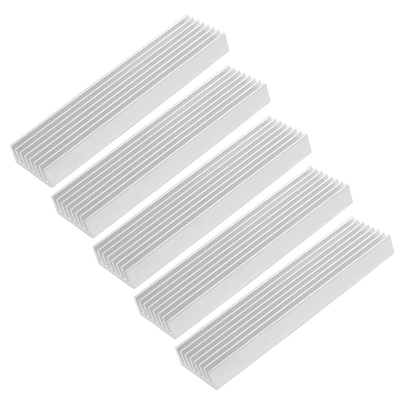 5 Pieces Silver Tone Aluminium Radiator Heatsink Heat Sink 100x25x10mm