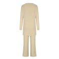 thumbnail image 4 of safuny Women's Three Piece Set Suit V-Neck Long Sleeve Plus Size Suit For Girlfriend Wife Daughter Solid Color Dressy Comfortable Sweatshirt Tops Blouse Comfy Casual Khaki M, 4 of 5