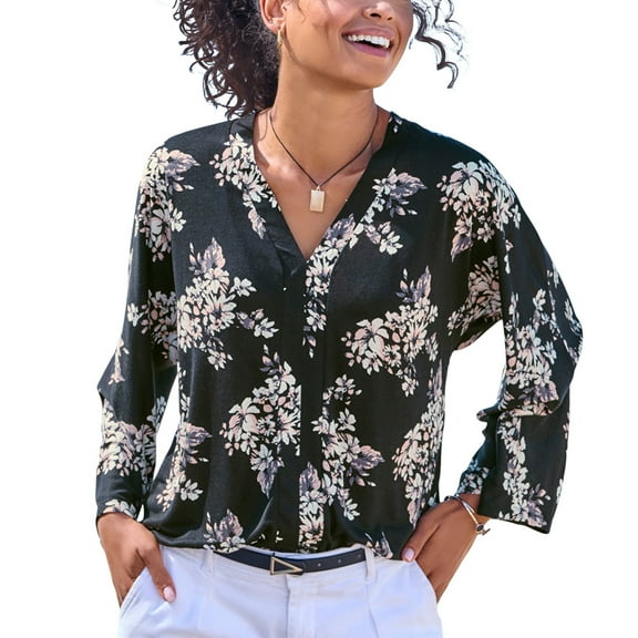 LASCANA Women's Printed Long Sleeve Top