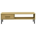 thumbnail image 1 of vidaXL Table Basse avec Pieds en Métal Bois Massif Pin Brun OSLO, 1 of 5