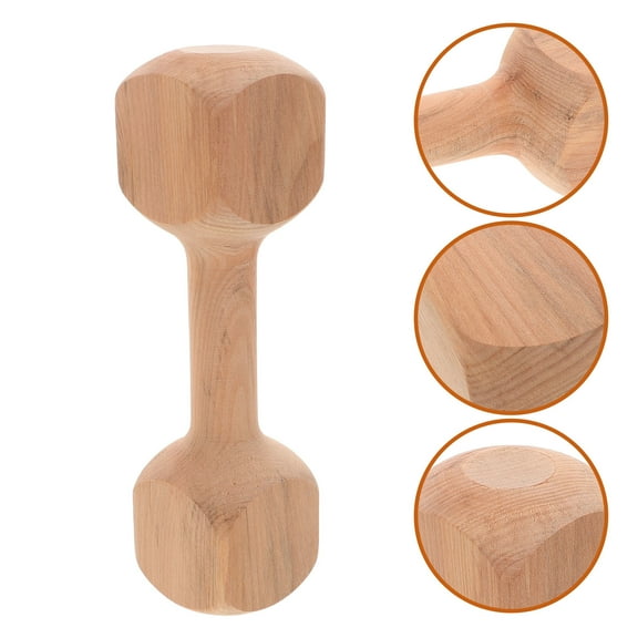 SEWCHICS Kids Fitness Equipment Wooden Dumbbells Light Yellow Exercise for Children 1Set