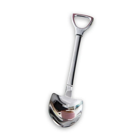 Stainless Sugar Spoon - Stainless Steel Shovel Shape Tea Coffee Sugar Spoon Ice Cream Dessert Spoon