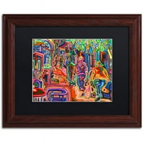 Trademark Fine Art "Folk" Canvas Art by Josh Byer, Black Matte, Wood Frame