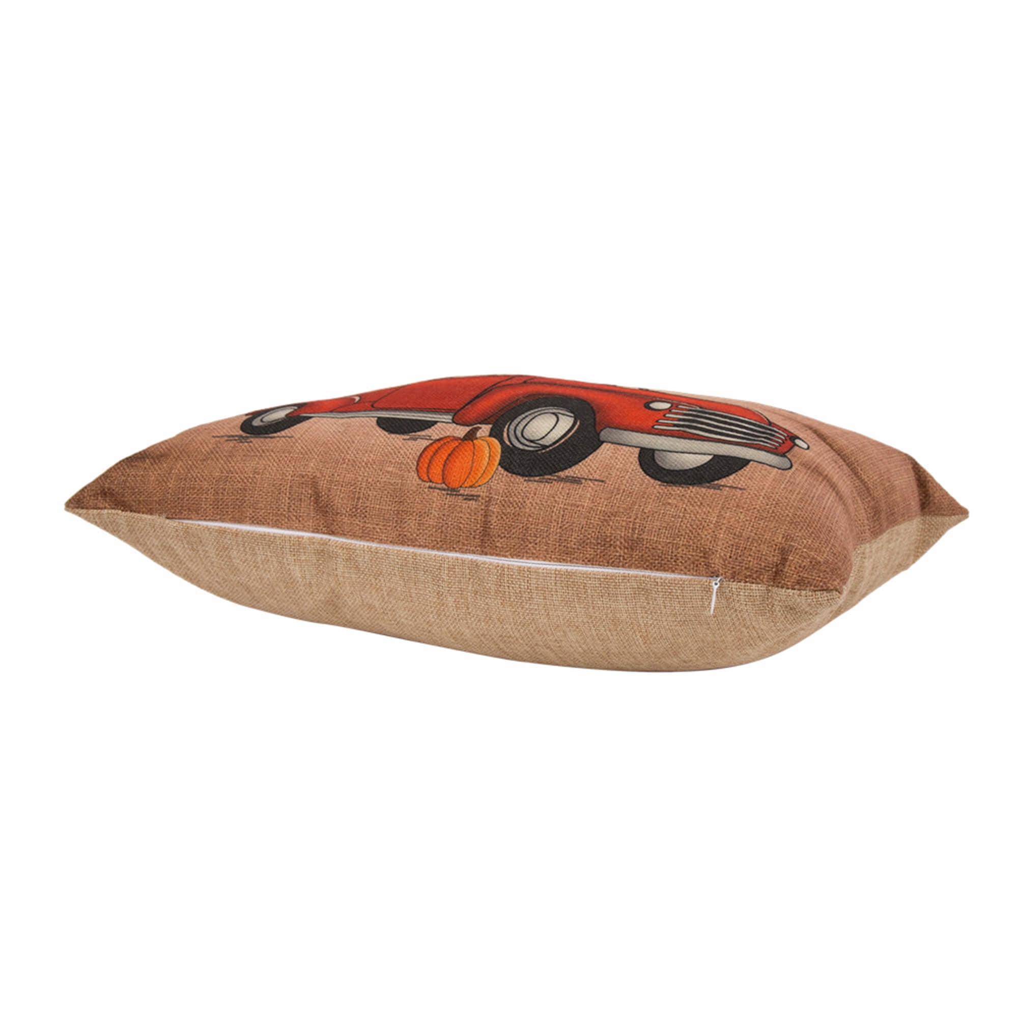 Glitzhome 18 in. L Faux Burlap Happy Halloween Pumpkin Pillow, Beige  2006200023 - The Home Depot