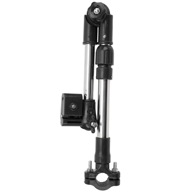 Sombrilla telescópica para exteriores, color negro, ajustable a 360°, para bicicletas y sillas de ruedas