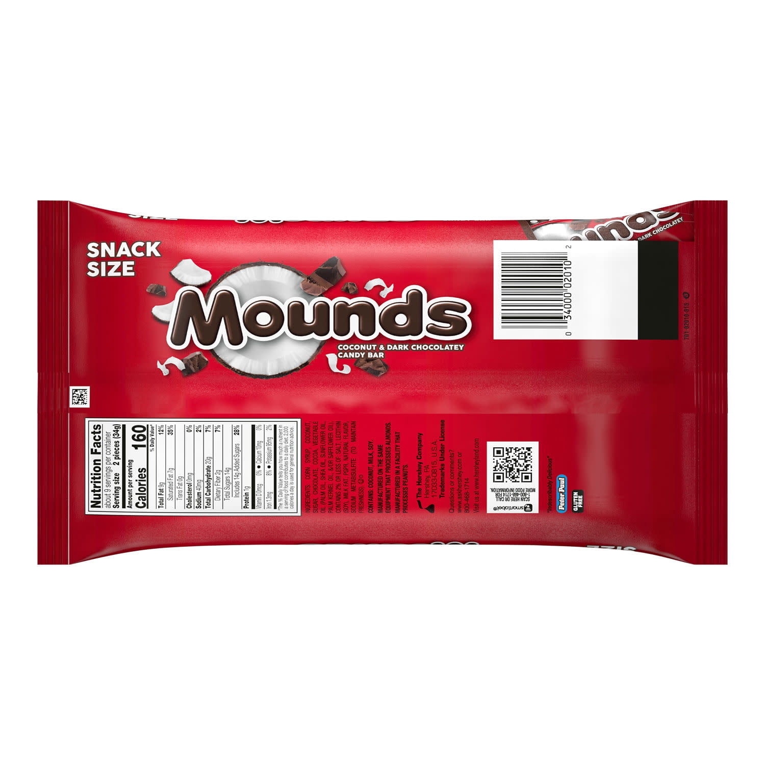 (2 pack) Mounds Snack Size 11.3oz