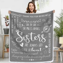 Sister Gifts, Gifts for Mothers Day, Sisters Gifts from Sister, Blanket, Gifts for Sister, Sister Birthday Gifts from Sister, Big Sister Gift, Throw Blanket, 50" X 60" (Grey)