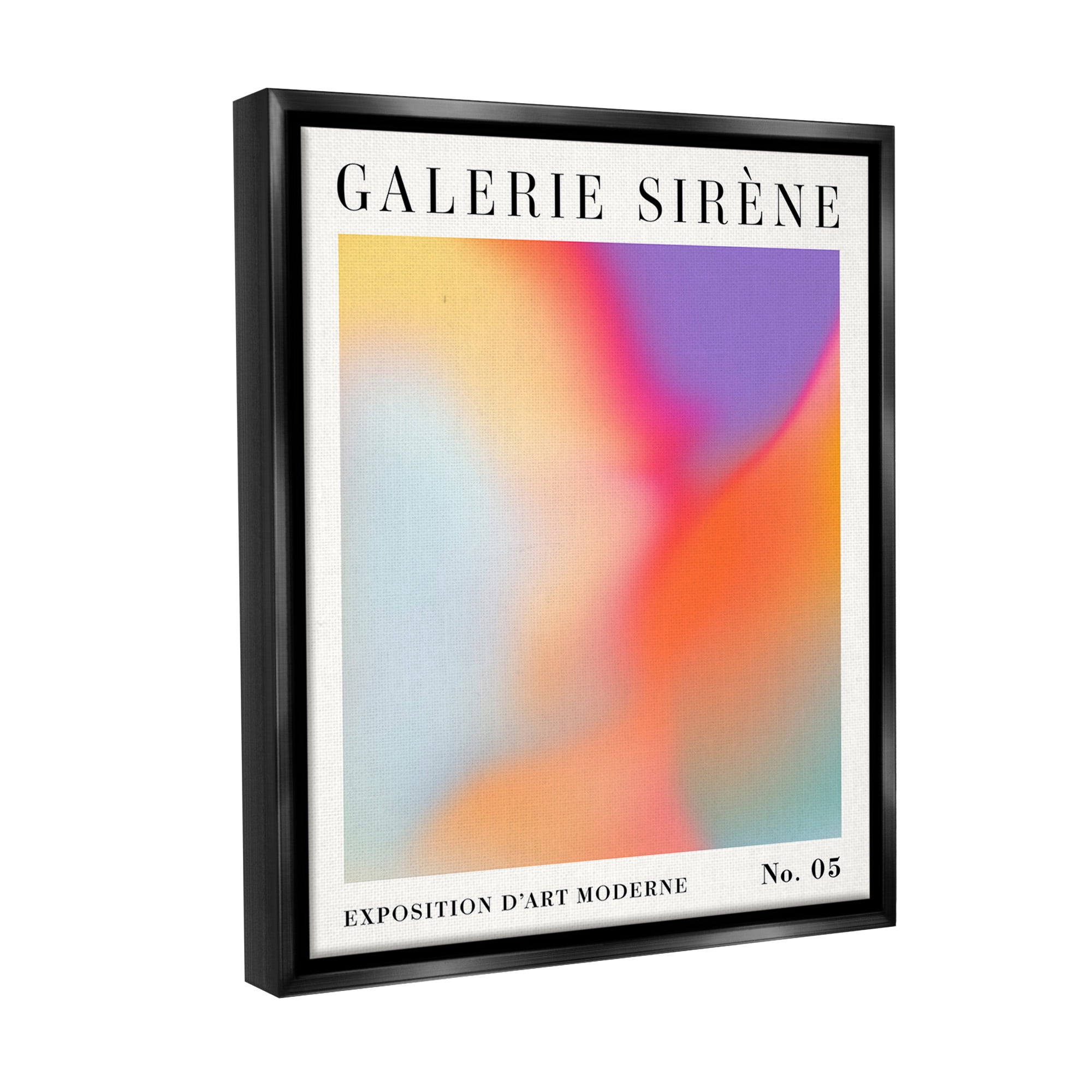 Stupell Industries Vivid Light Flare Pattern Abstract Painting Black Floater Framed Canvas Art Print Wall Art, 17 x 21