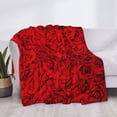 thumbnail image 3 of Balery Red Rose Manta de Franela con Dibujo, Lujo Ultra Suave y Cálido, Antipelusa y Resistente a las Arrugas para Cama, Sofá, Camping -80"x60", 3 of 6