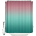thumbnail image 2 of Ombre Texture Shower Curtain - 72 x 72 Inch Gradient Pink to Turquoise Green Bath Curtain with Hooks Polyester Waterproof Home Bathtub Decor, 2 of 6