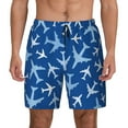 thumbnail image 3 of Uemuo Airplanes in the Sky Pattern Mens Swim Trunks Quick Dry Board Shorts with Mesh Lining, Stretch Beach Shorts Quick Dry No-Chafing Board Shorts-Large, 3 of 9
