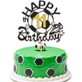 thumbnail image 1 of Decoración para tartas FUNCANDLE Soccer con purpurina dorada para cumpleaños número 11, 1 of 7