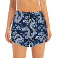 thumbnail image 2 of Vsdgher Dragons Print Women's Running Double Layer Shorts High Waisted with Pockets Elastic Yoga Workout Athletic Gym Sports, 2 of 8